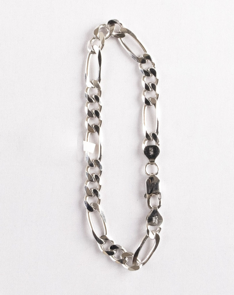 9mm 925 Sterling Silver Figaro Link Bracelet