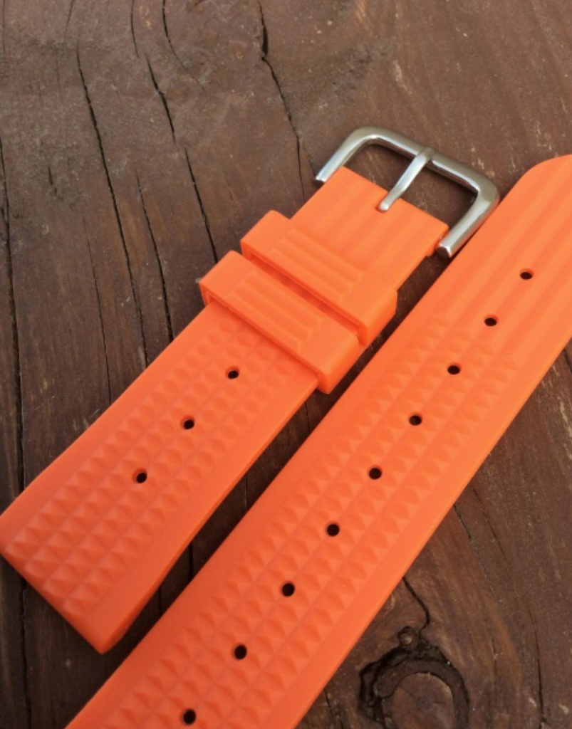 Uncle Seiko Waffle Strap for Diver Watch Orange
