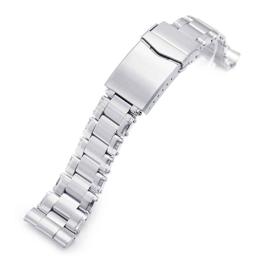22mm Metabind Watch Band compatible with Seiko SKX007, 316L Stainless Steel Brushed V-Clasp