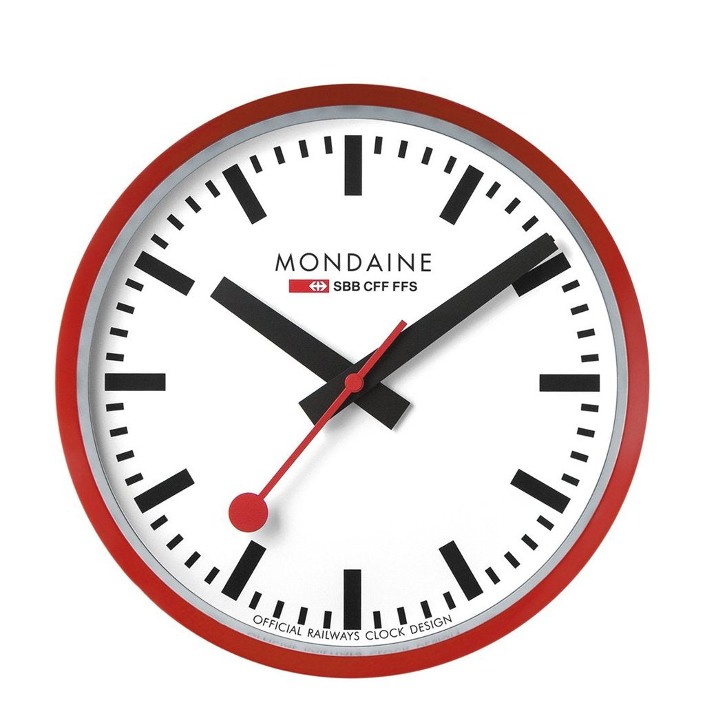 Mondaine Wall Clock Red 25cm