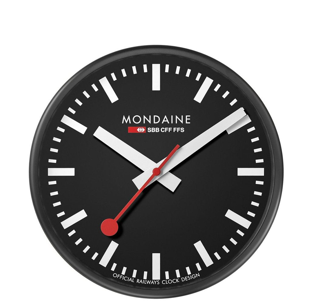 Mondaine Wall Clock Black 25cm