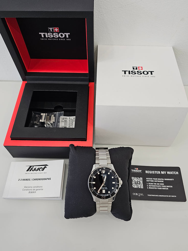 Pre-owned Tissot Seastar 1000 Quartz Black Dial