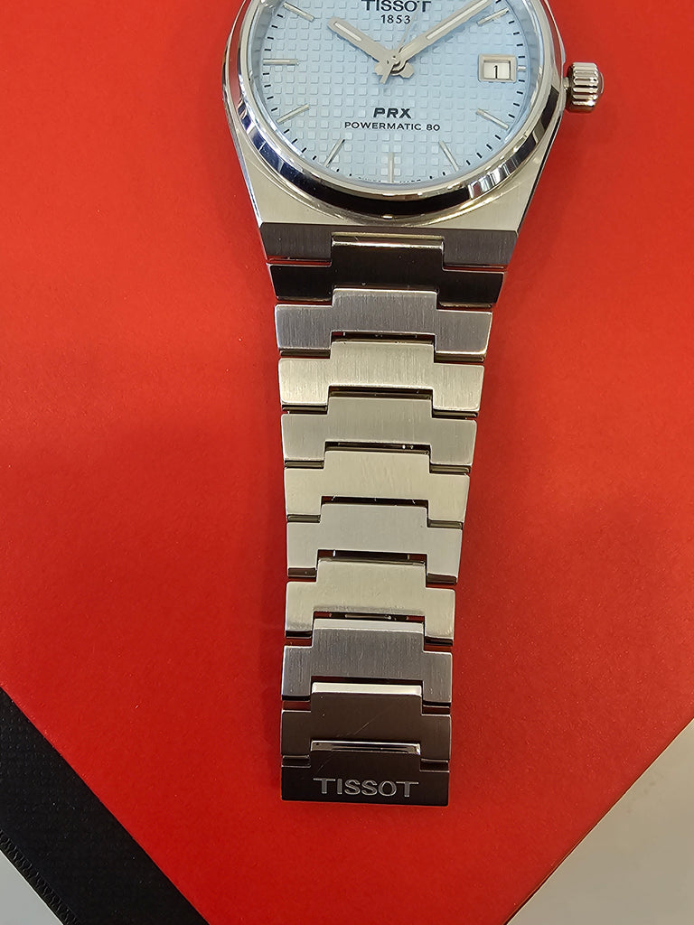 Pre-owned Tissot PRX Powermatic 80 Ice Blue T1374071135100