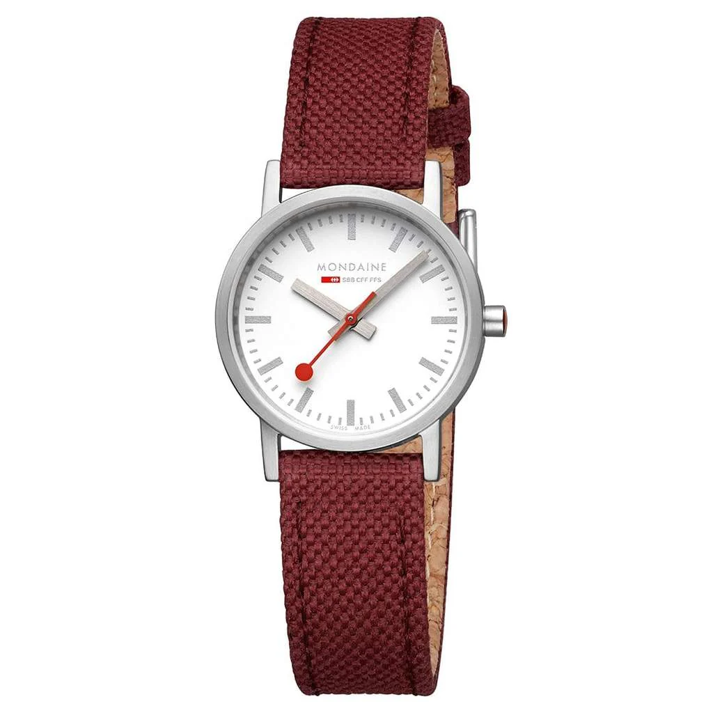 Mondaine Classic Dark Red Textile 30mm