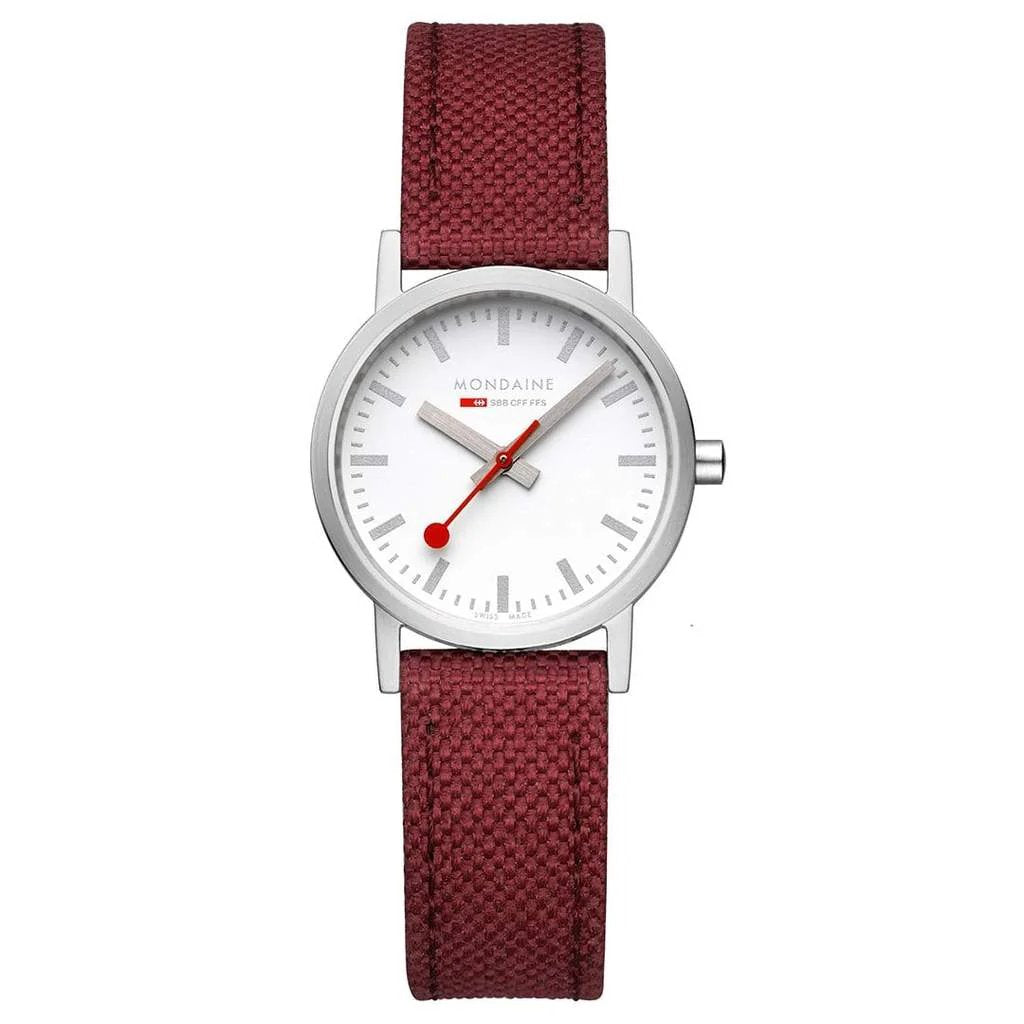 Mondaine Classic Dark Red Textile 30mm