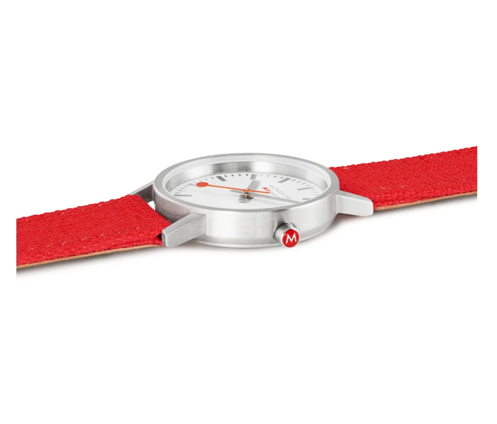 Mondaine Classic Red Textile Strap 30mm