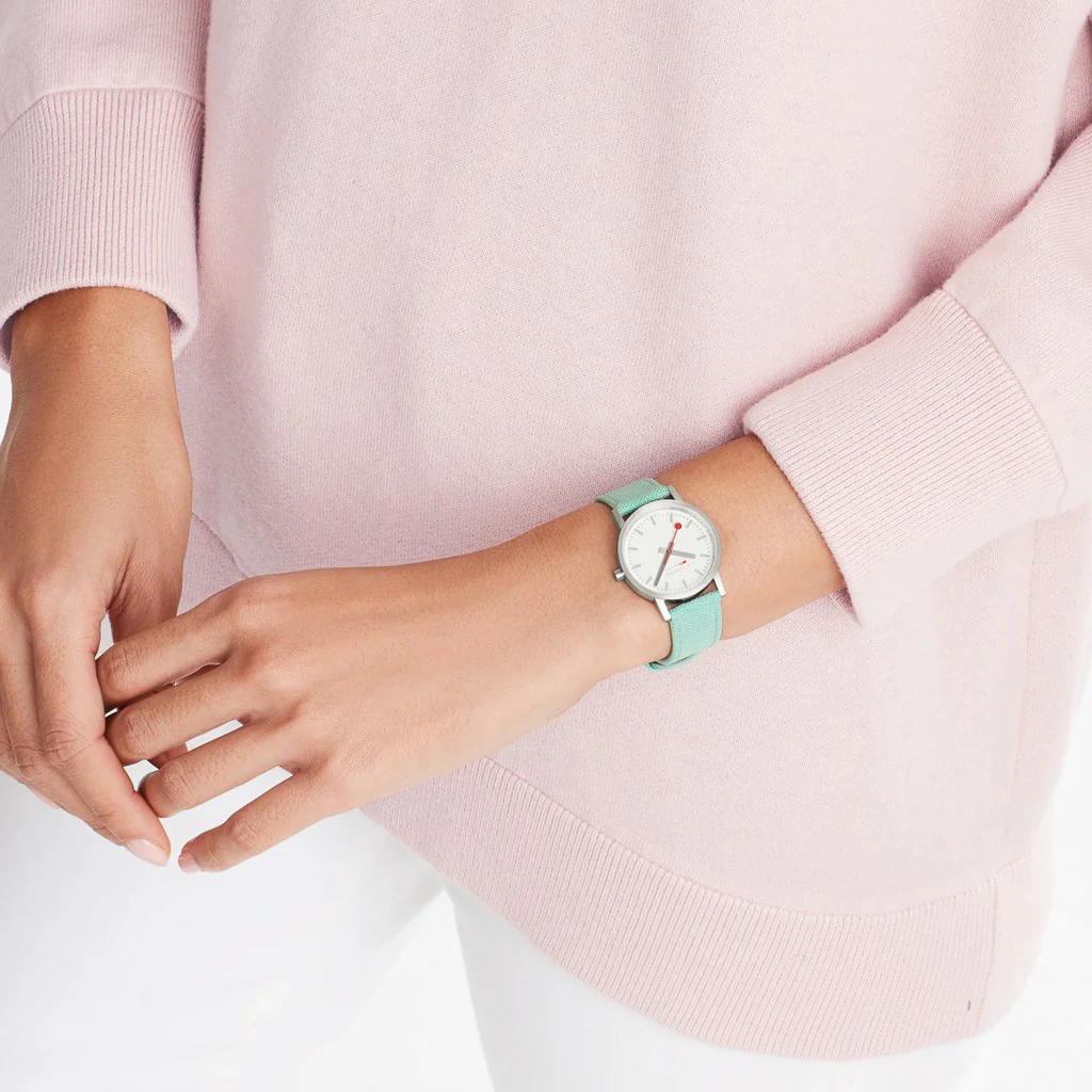 Mondaine Classic Mint Textile Strap