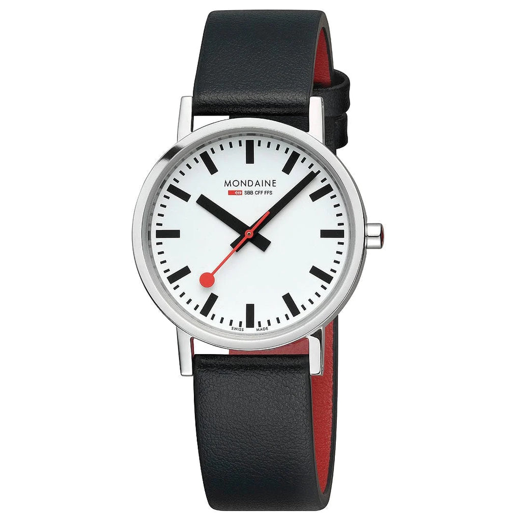 Mondaine Classic Black Leather 36mm