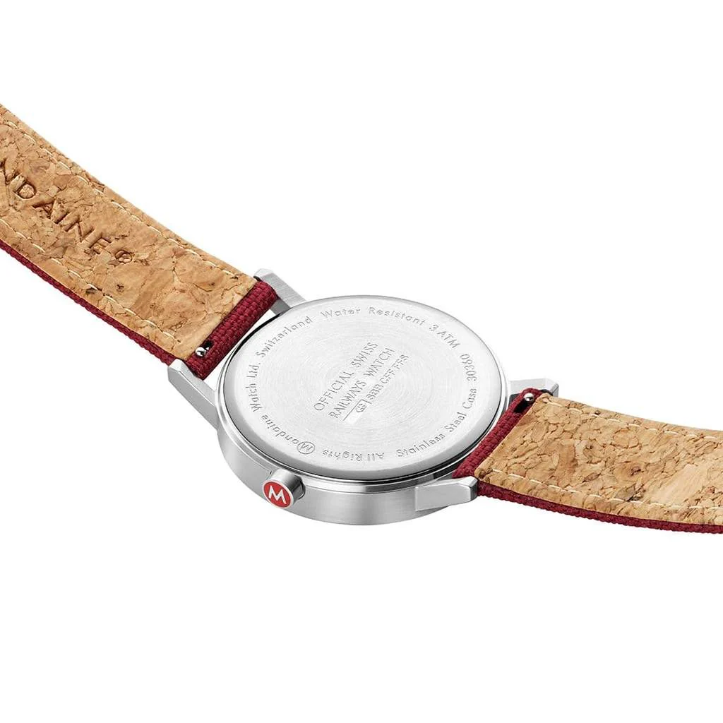 Mondaine Classic Dark Cherry Red Textile 40mm