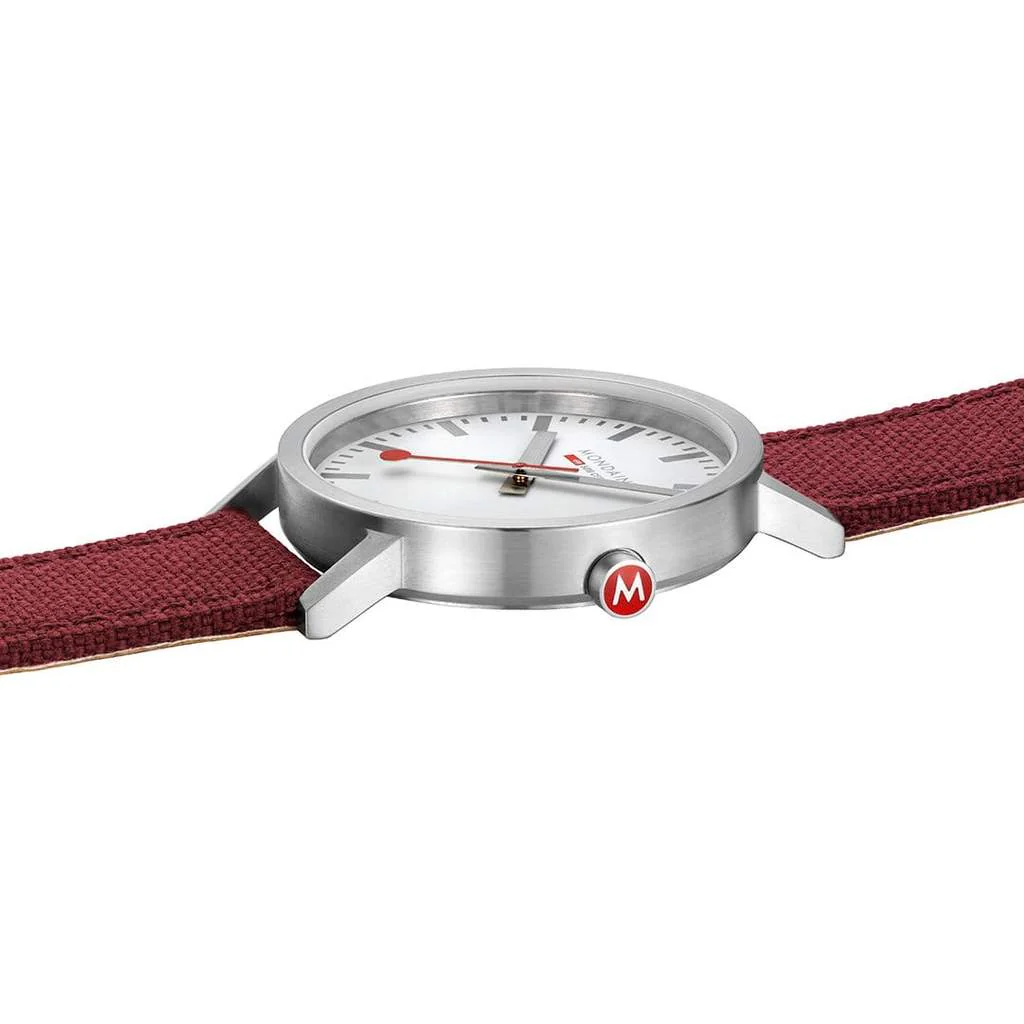 Mondaine Classic Dark Cherry Red Textile 40mm