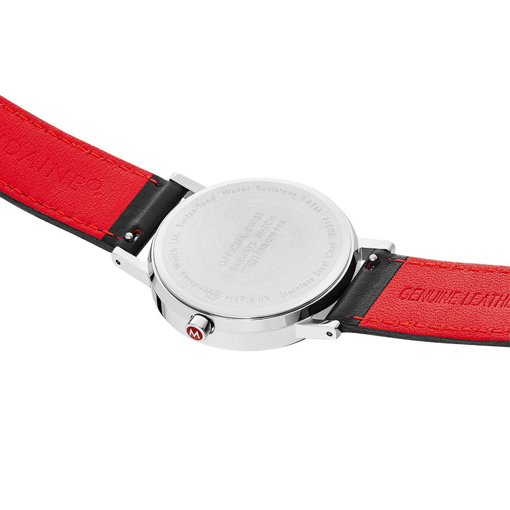 Mondaine Classic Black Vegan Leather 36mm