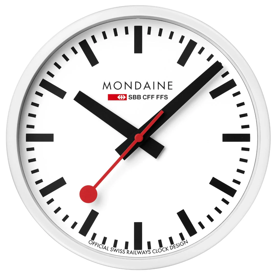 Mondaine Wall Clock 25cm White – Russell Jewellers