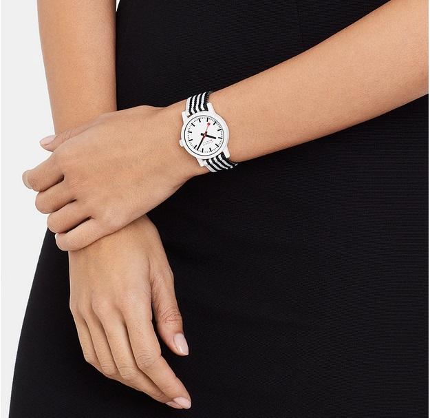 Mondaine Essence Black and White Sustainable Watch 32mm