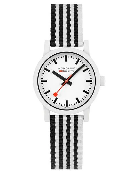 Mondaine Essence Black and White Sustainable Watch 32mm