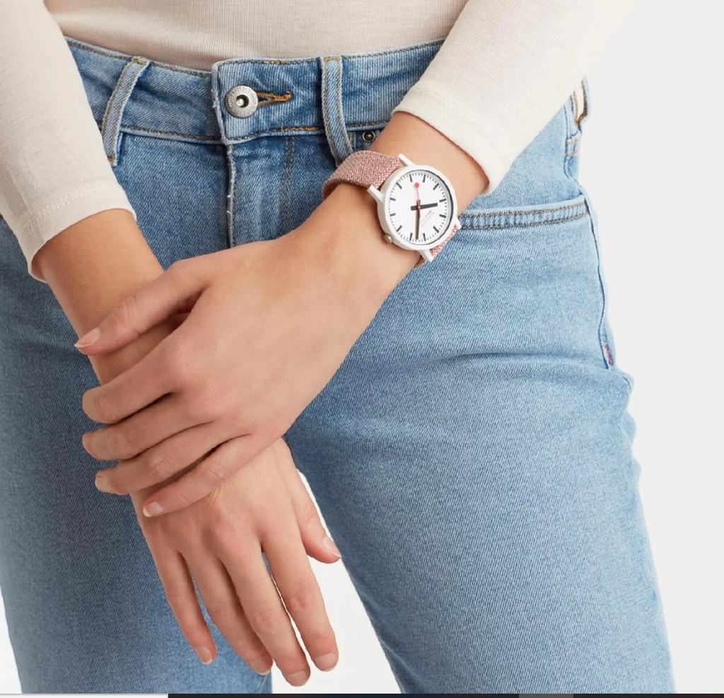 Mondaine Essence Large White Case Vegan Sustainable 41mm