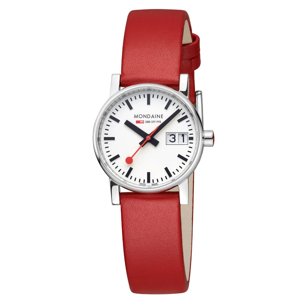 Mondaine EVO2 Red Vegan Leather 30mm