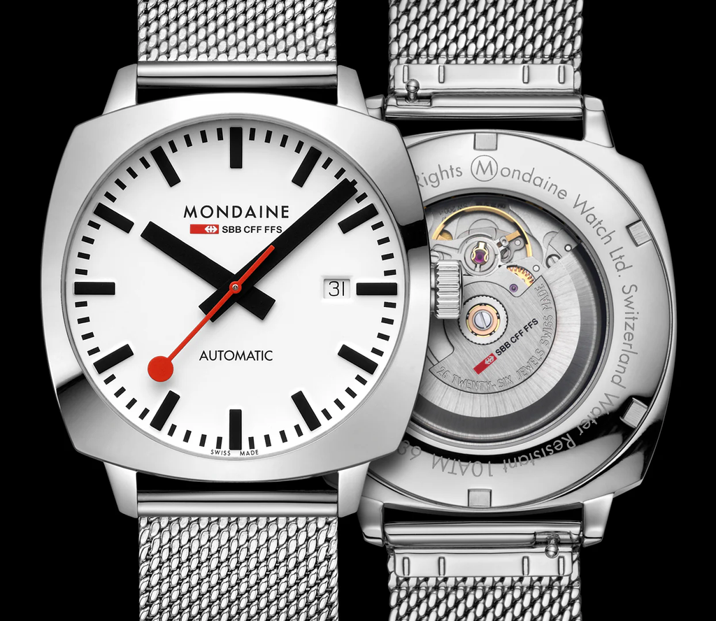 Mondaine Automatic Cushion 39mm on Mesh Bracelet