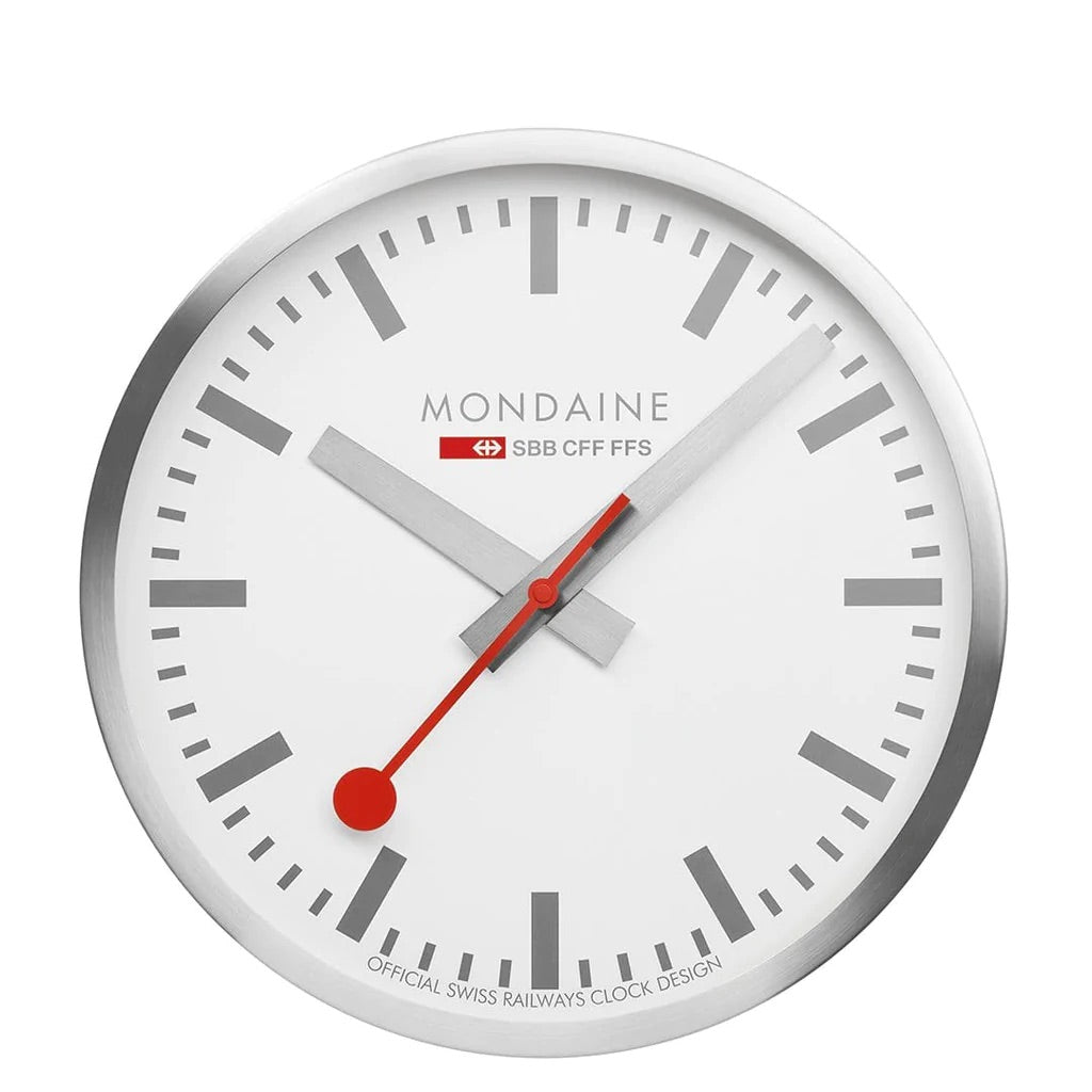 Mondaine Wall Clock Silver 25cm