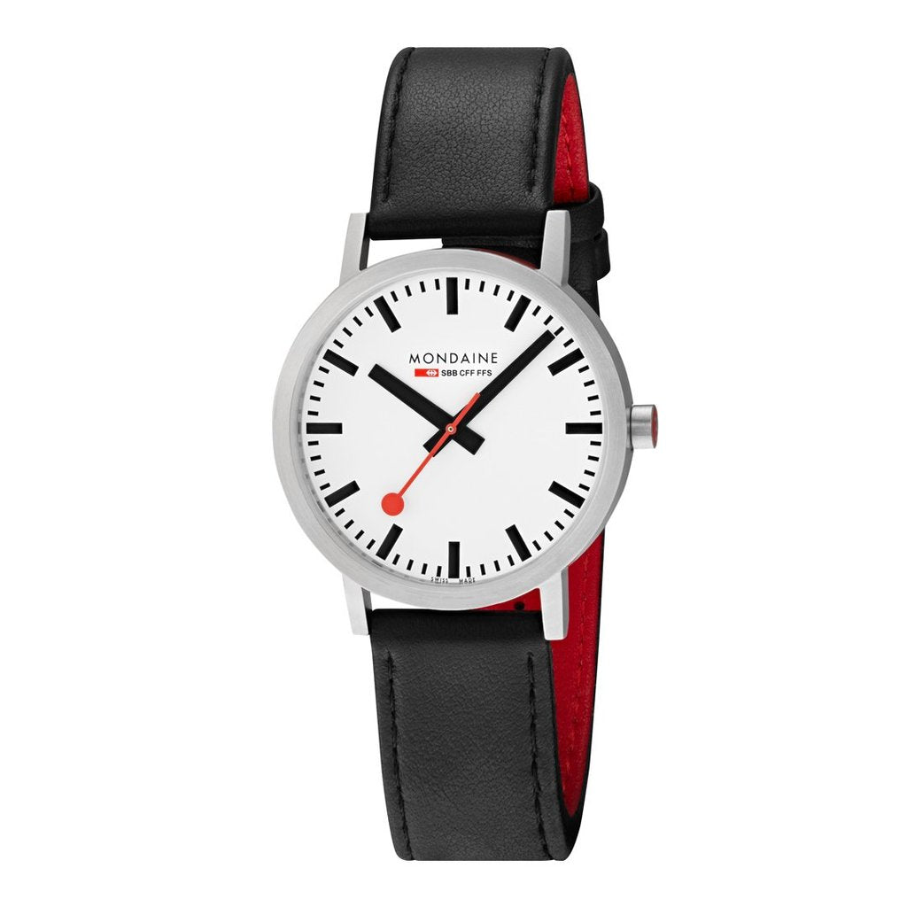 Mondaine Classic Black Vegan Leather 40mm