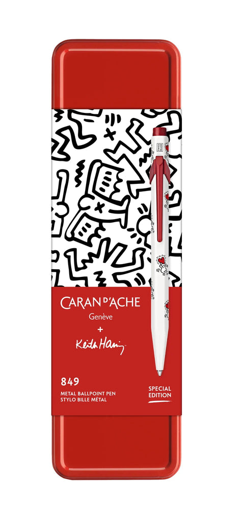 Caran d'Ache + Keith Haring Special Edition Satin White 849 Ballpoint Pen