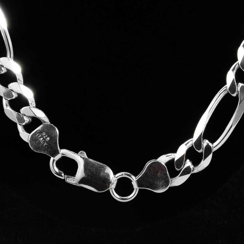 7mm 925 Sterling Silver Figaro Chain