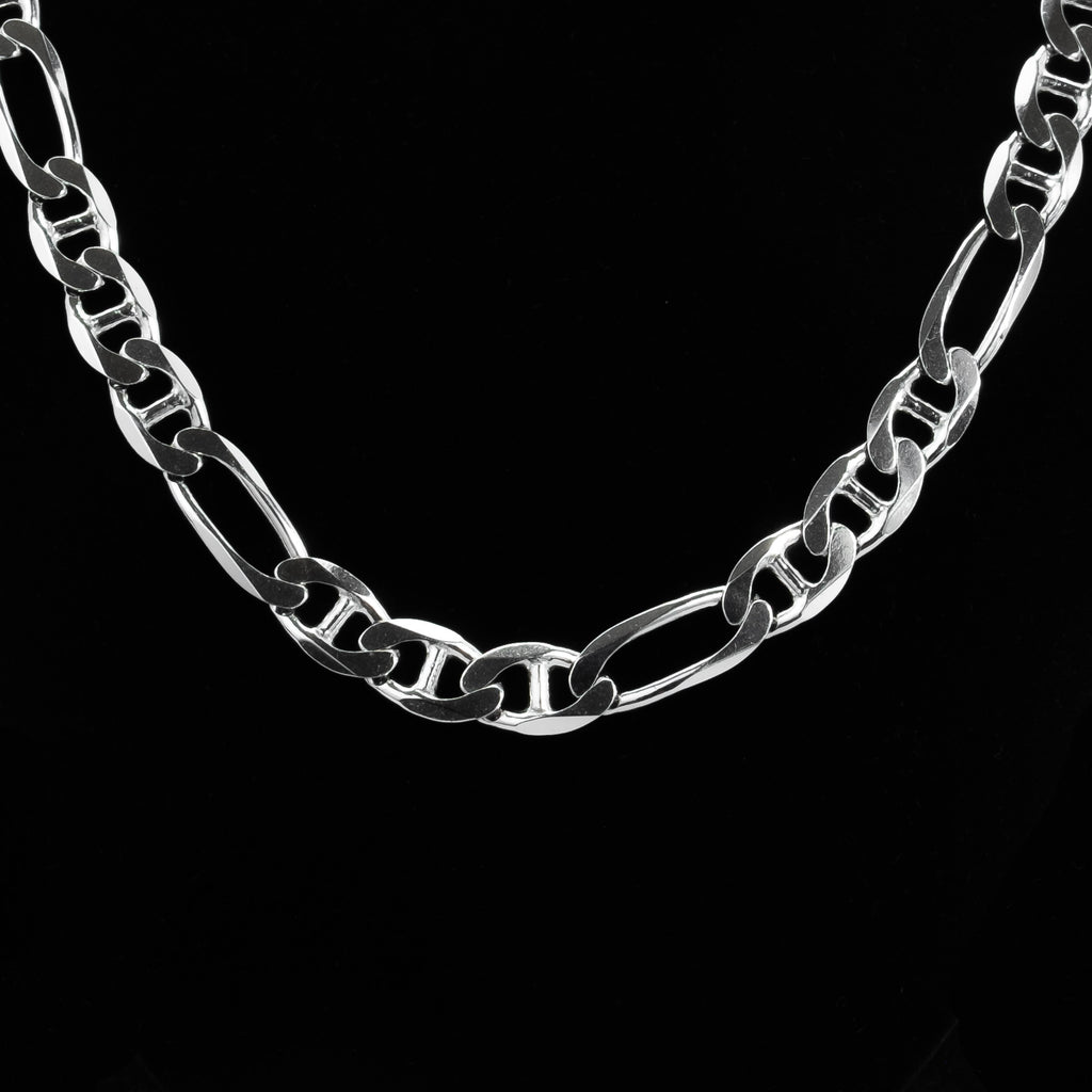 7mm 925 Sterling Silver Mariner Figaro Chain
