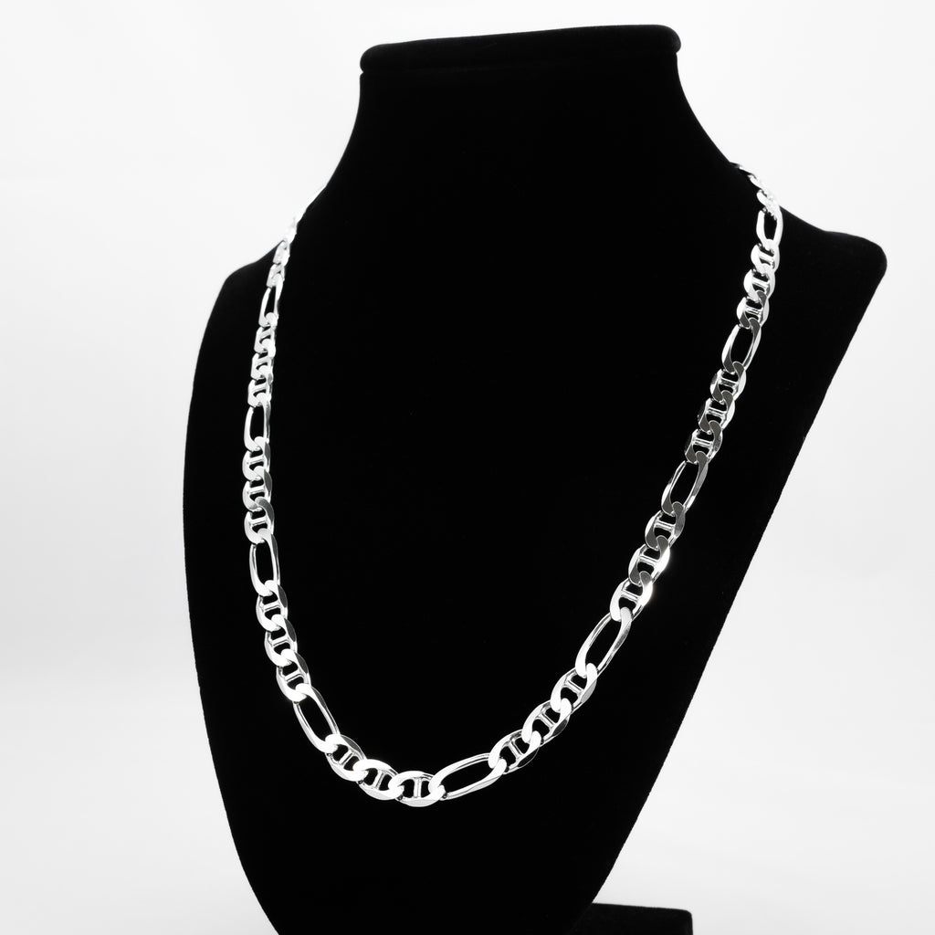 7mm 925 Sterling Silver Mariner Figaro Chain