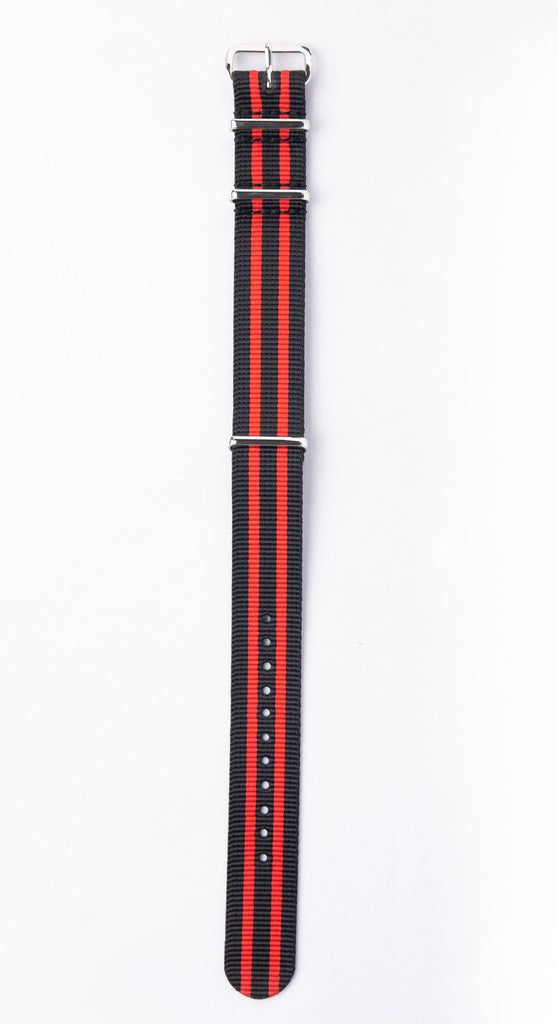 Black & Red Nylon NATO Strap (10.5")