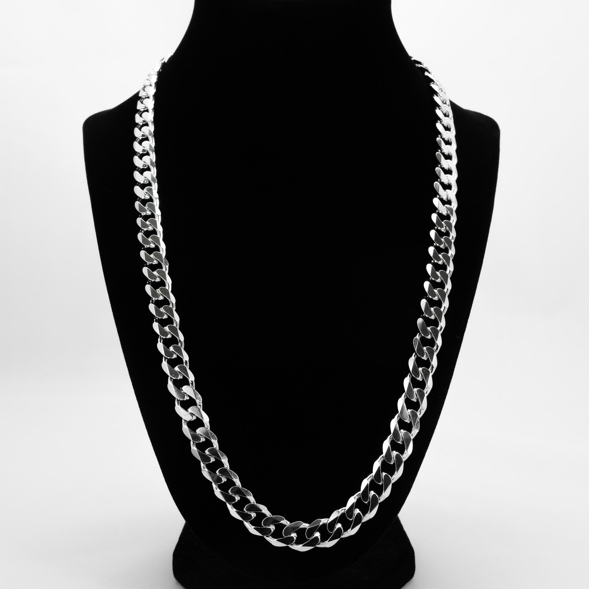 Pure Silver Cuban Link 925 Silver Chain 9mm 925 Sterling Silver