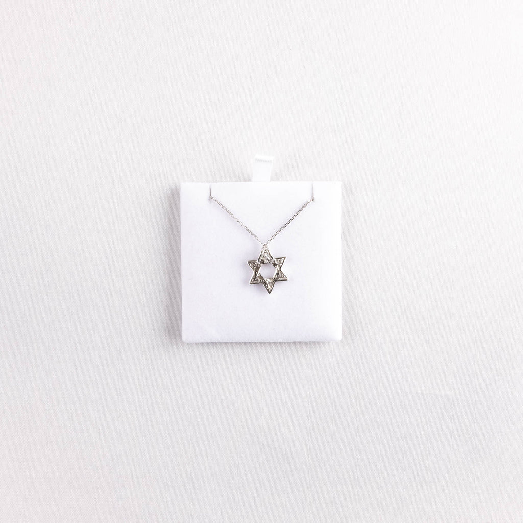 925 Sterling Silver Star of David Pendant with CZ