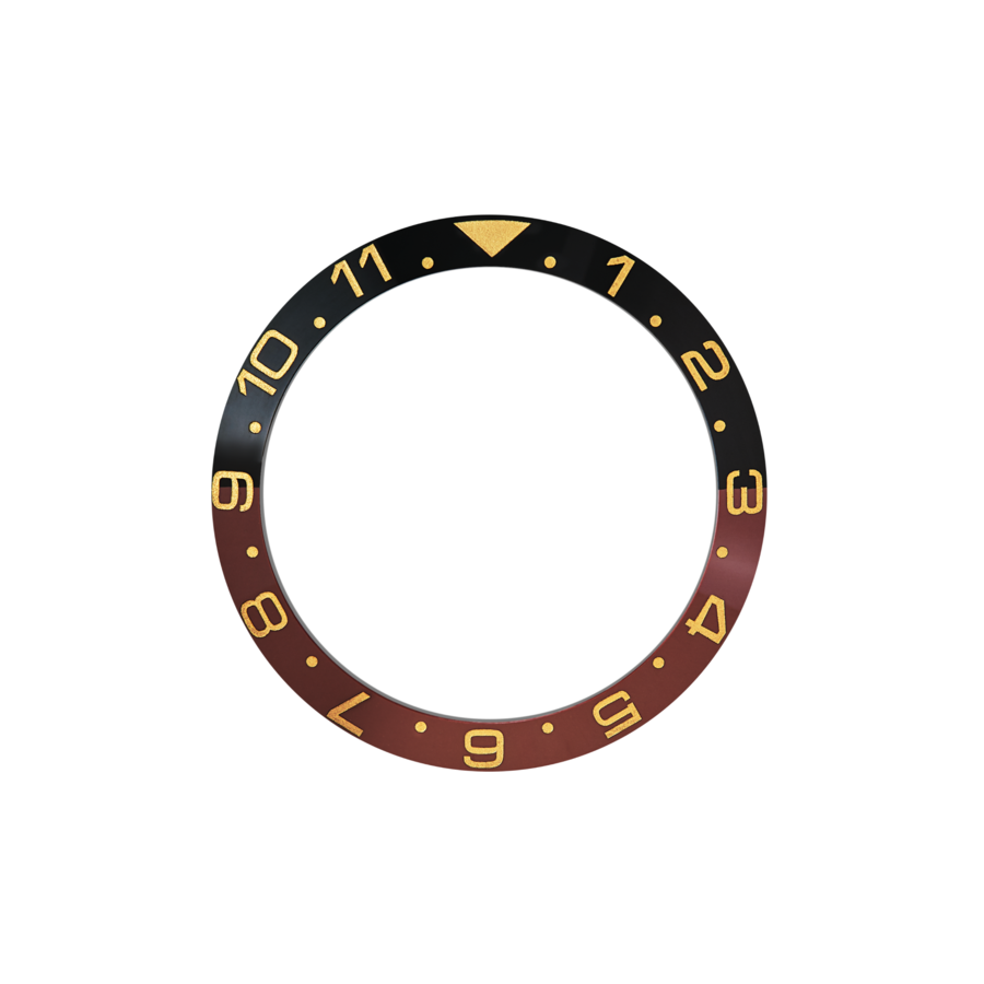 SKX007/SRPD Sloped Ceramic Bezel Insert: Dual Time style Root Beer