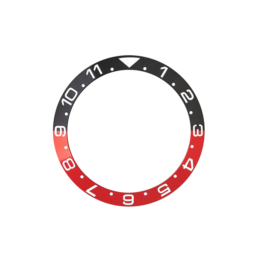 SKX007 SRPD Sloped Aluminium Bezel Insert Dual Time style Black Red Coke