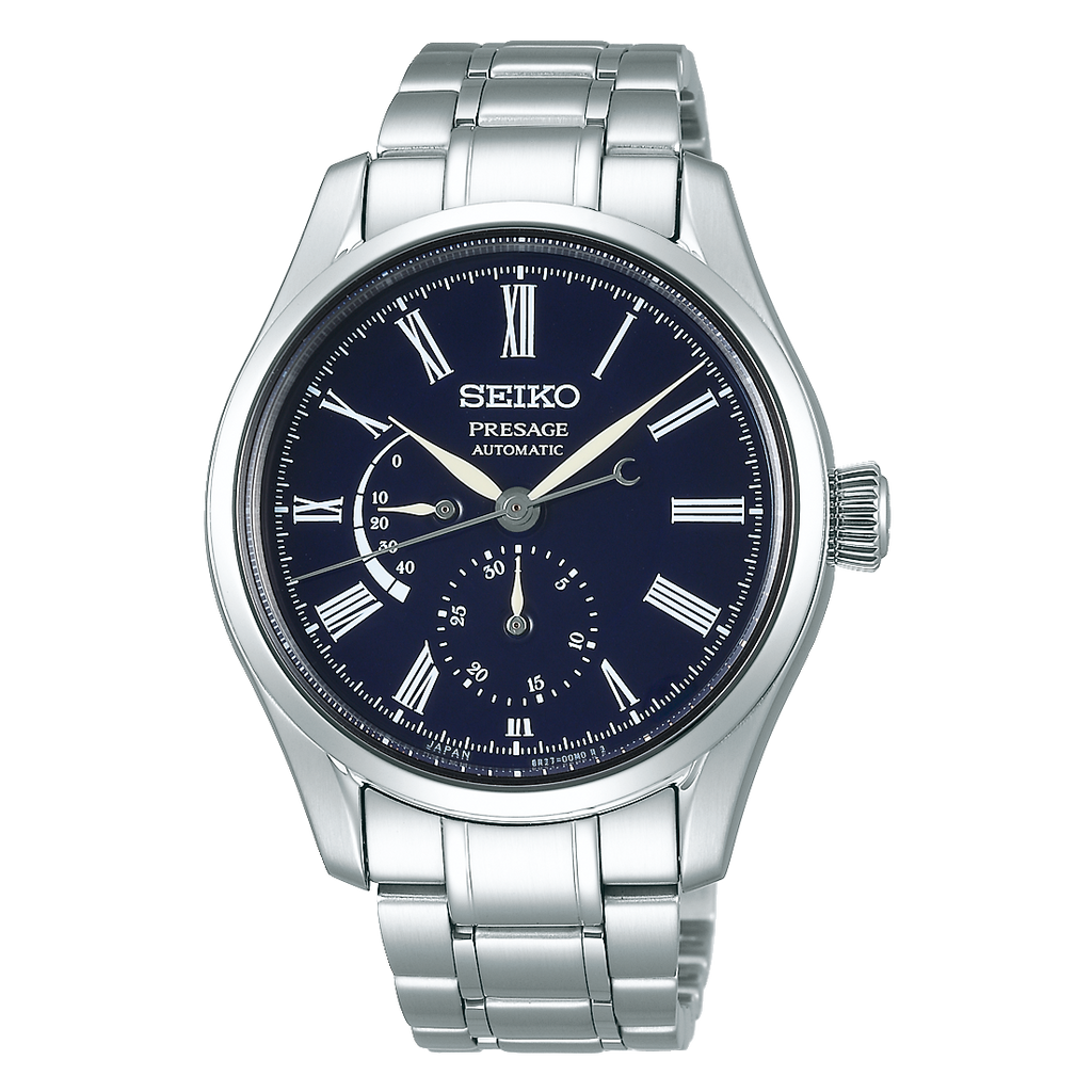 Seiko Presage with Power Reserve and Blue Enamel Dial