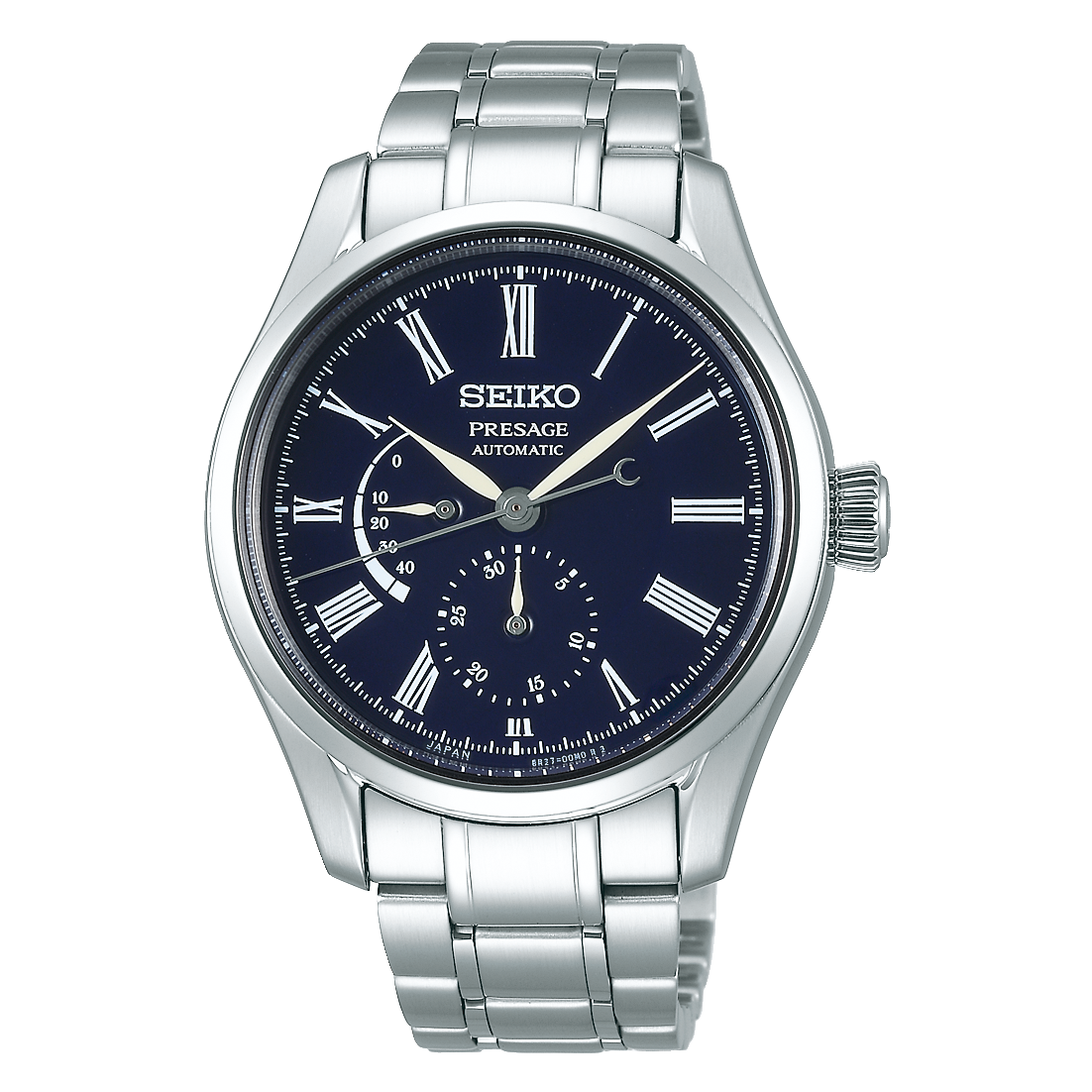 Seiko Presage with Power Reserve and Blue Enamel Dial Russell