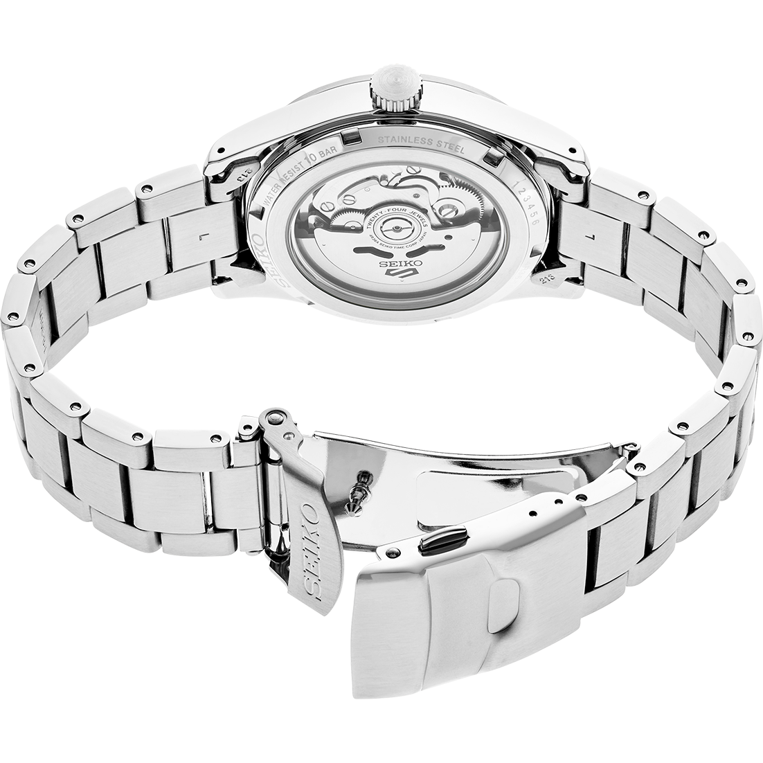 Seiko stainless steel discount back water resistant