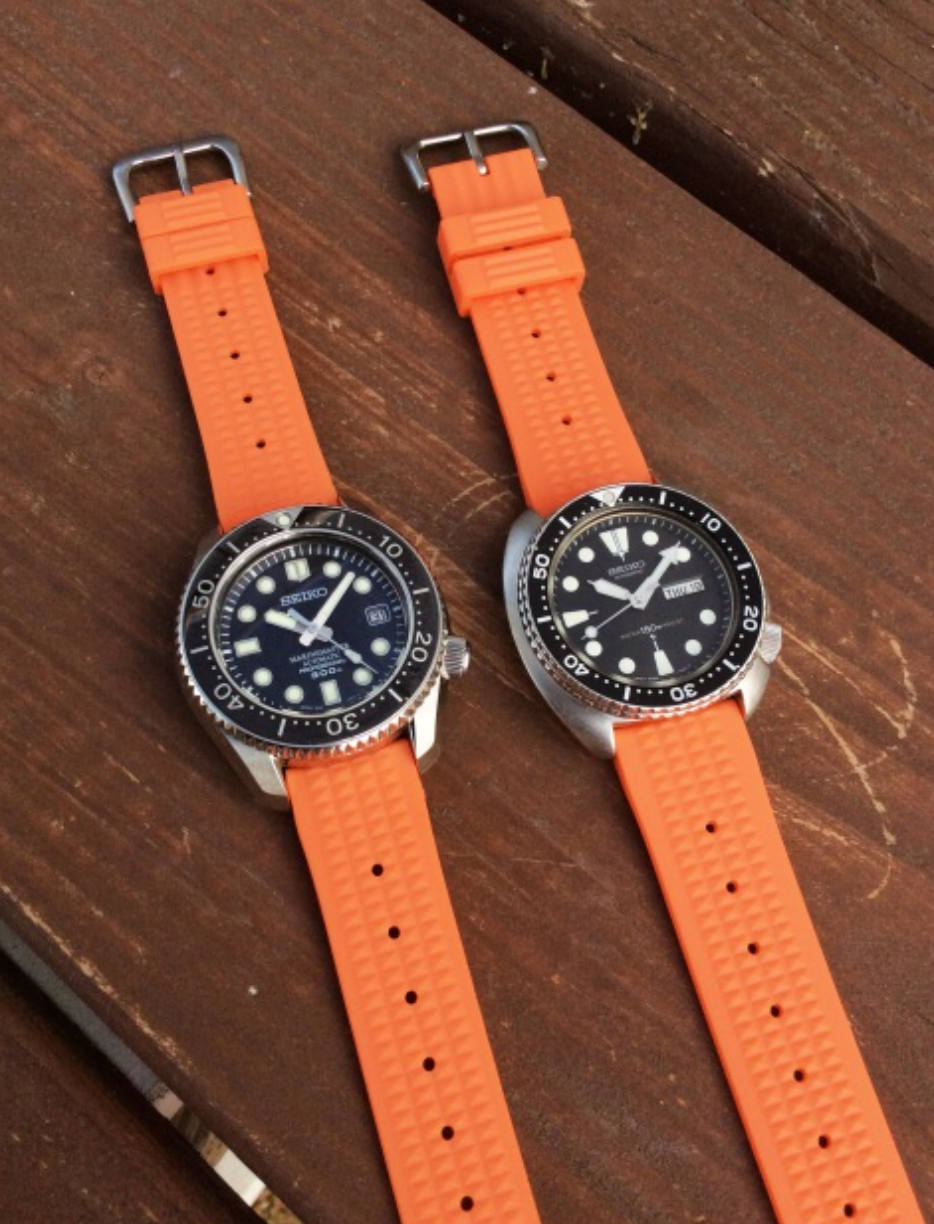 Uncle Seiko Waffle Strap for Diver Watch Orange Russell Jewellers