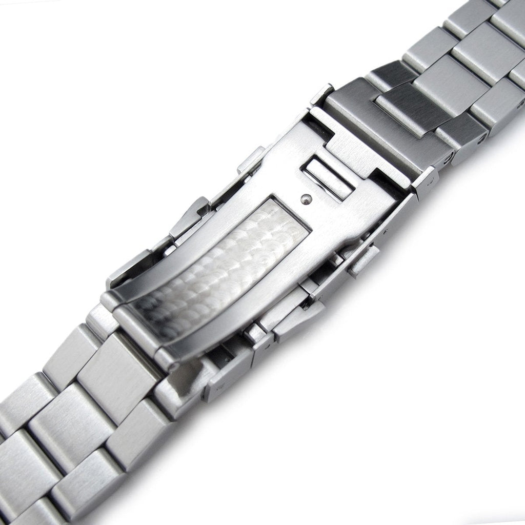 22mm Hexad Watch Band for Seiko New Turtles SRP777 & PADI SRPA21, 316L Stainless Steel Wetsuit Ratchet Buckle Brushed