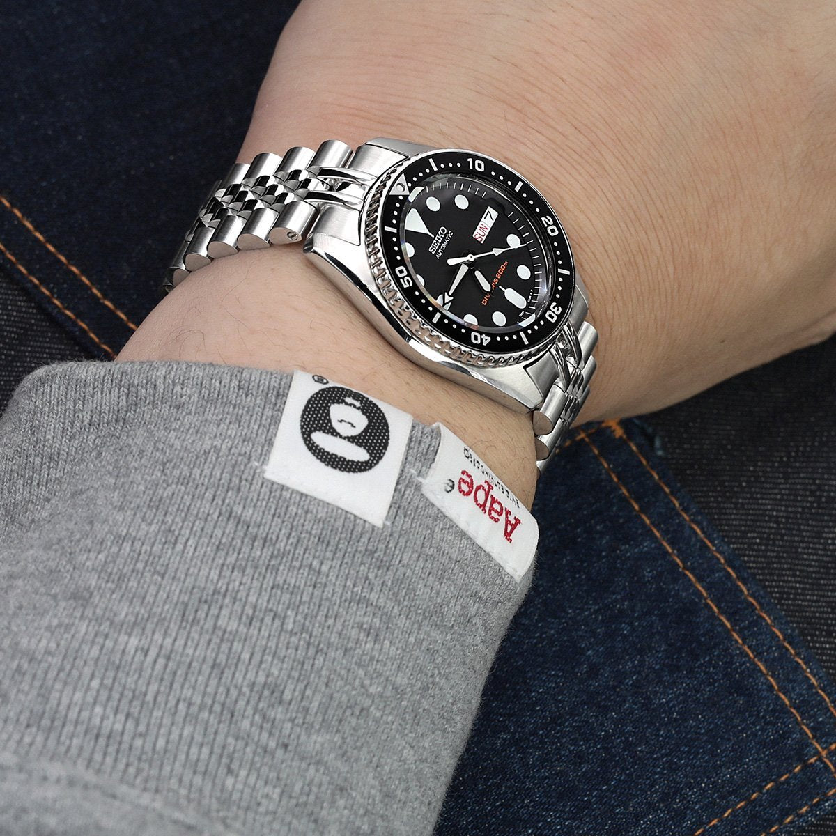 MiLTAT Super-J Louis steel watch bracelet for Seiko 5 Sports 38 mm SRPK  series SS201820B159 - watchesonline.com