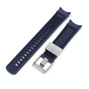 Crafter Blue - Navy Blue Rubber Curved Lug Watch Band for SKX007