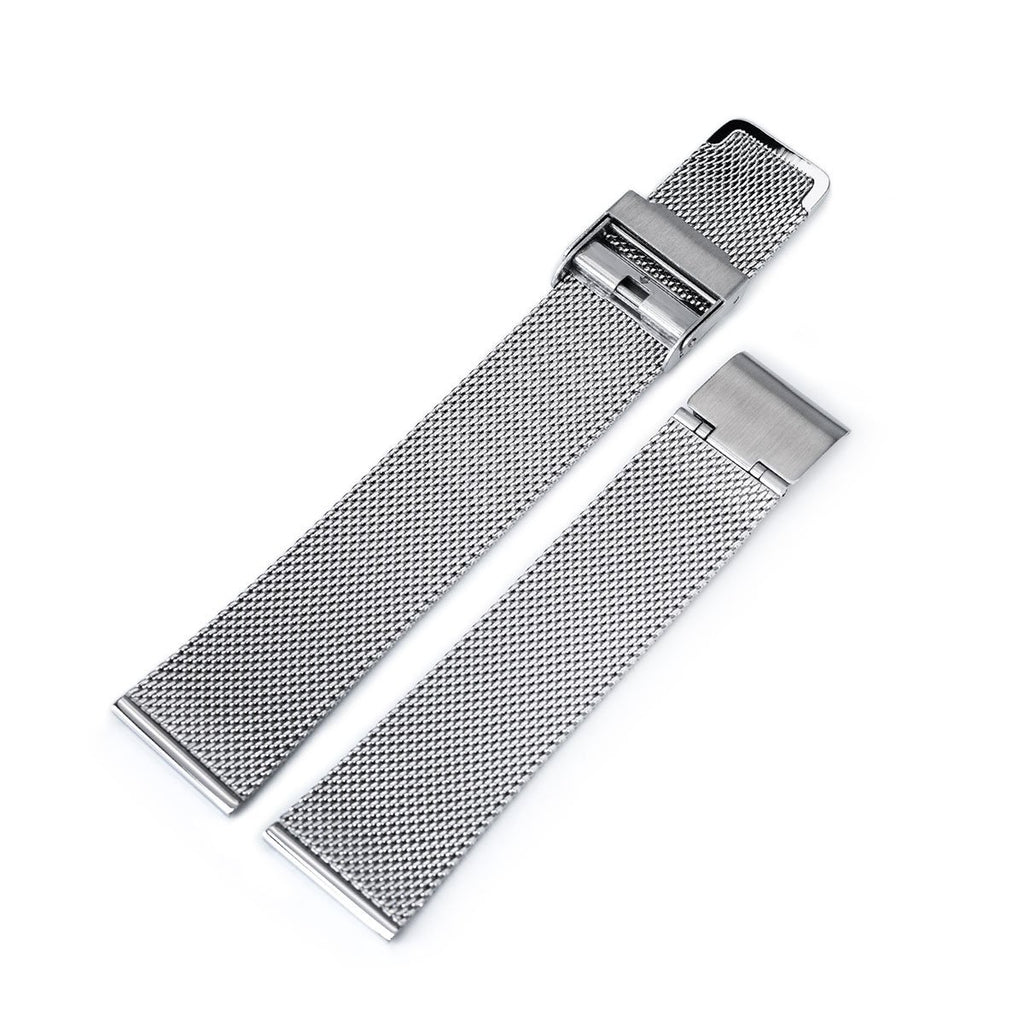 Classic Vintage Knitted Superfine Wire Mesh Band, Polished Universal Straight End
