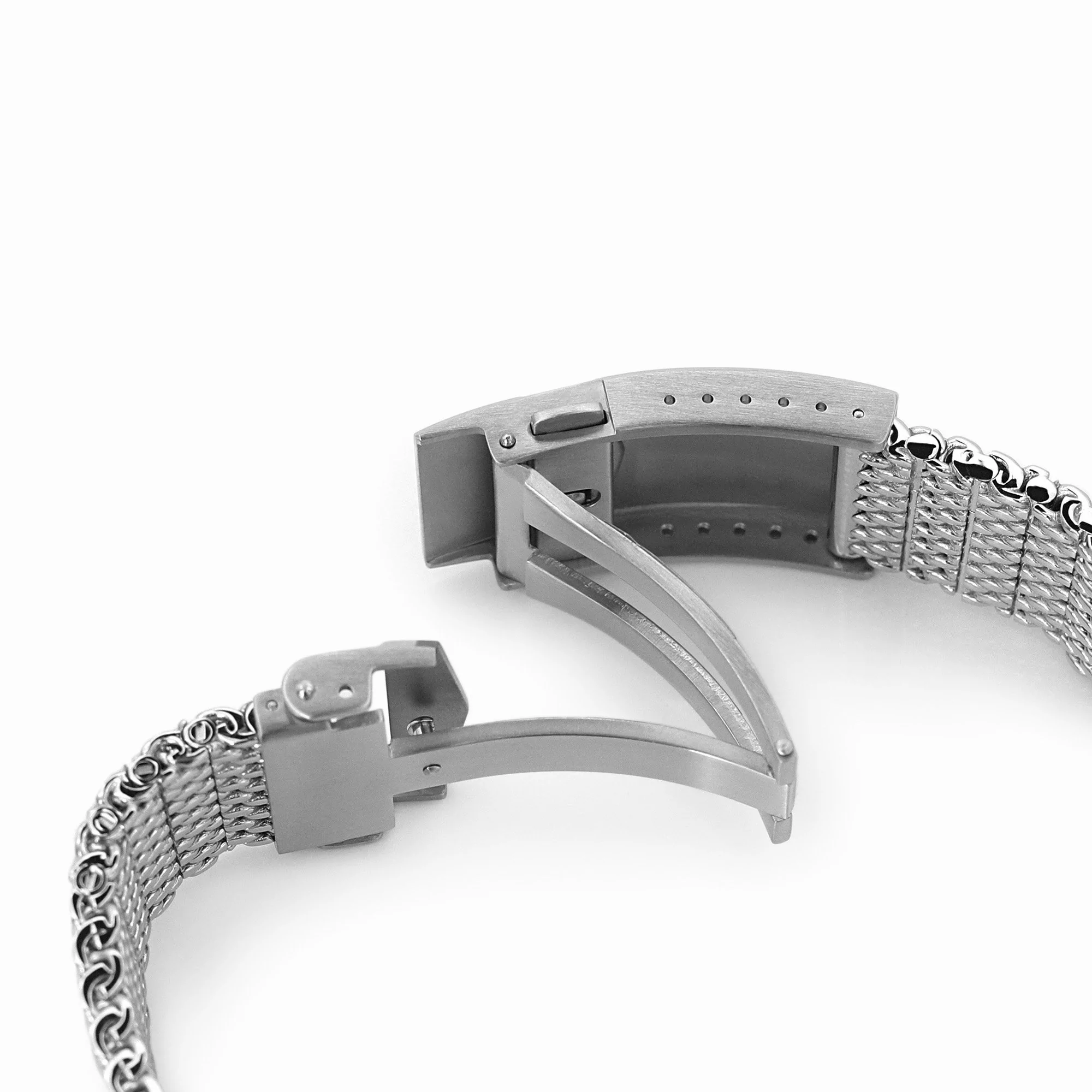 20mm 22mm Solid End Massy Mesh Band Stainless Steel Watch Bracelet V Russell Jewellers