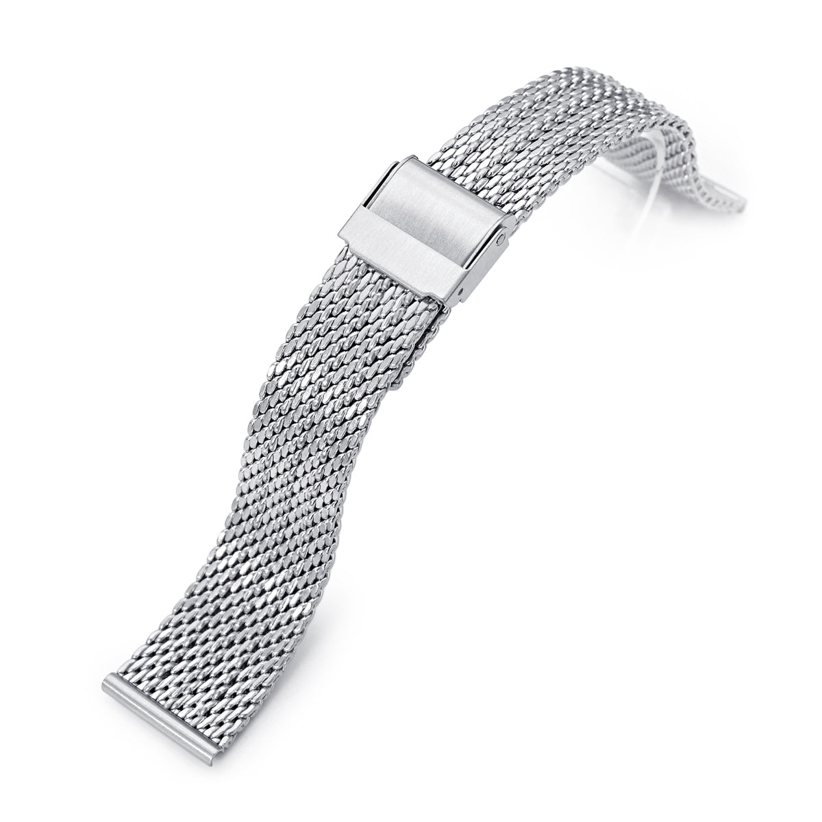 20mm, 22mm Solid End Massy Mesh Band Stainless Steel Watch Bracelet, V –  Russell Jewellers