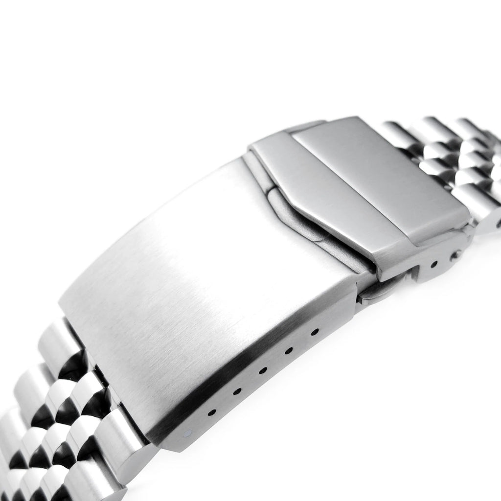 22mm Super-J Louis Watch Band compatible with Seiko 5, 316L Stainless Steel Brushed V-Clasp