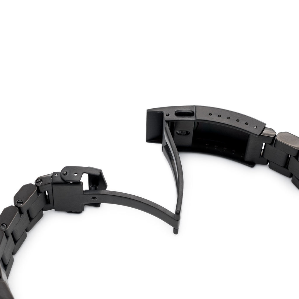 Hexad Watch Band for Seiko Samurai SRPB51, Diamond-like Carbon (DLC coating) V-Clasp
