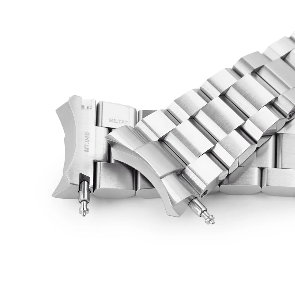 22mm Hexad Watch Band compatible with Seiko SKX007, 316L Stainless Steel Brushed Diver Clasp