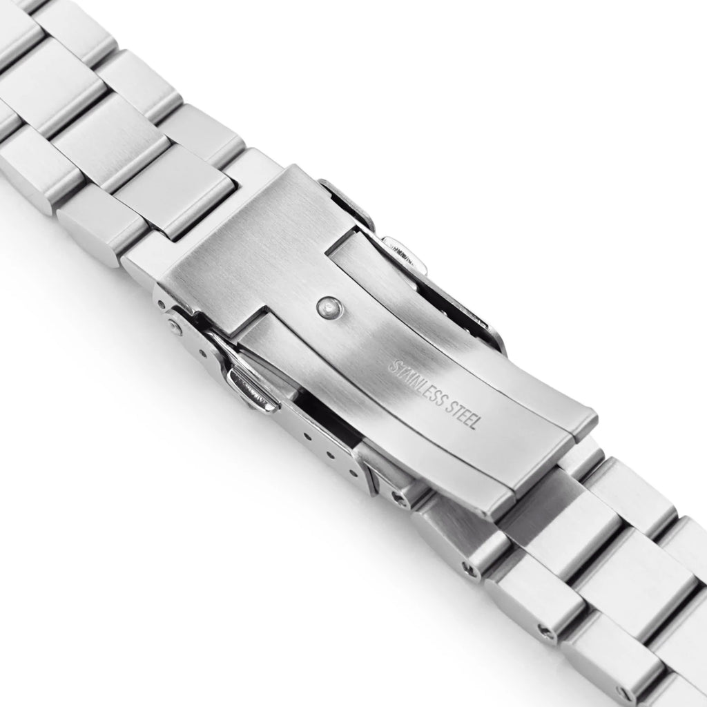 22mm Hexad Watch Band compatible with Seiko SKX007, 316L Stainless Steel Brushed Diver Clasp
