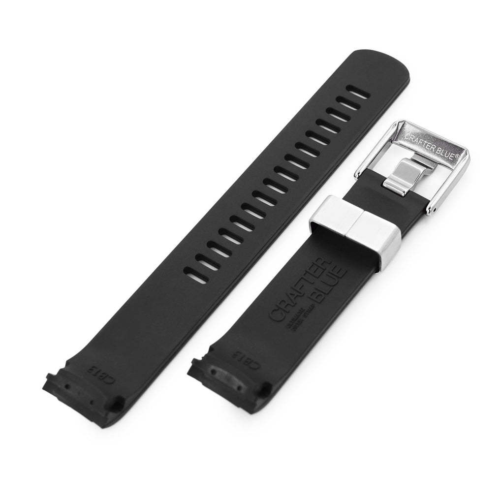 Crafter Blue - Black Rubber Curved Lug Watch Band for Seiko MM200/Mini Turtle