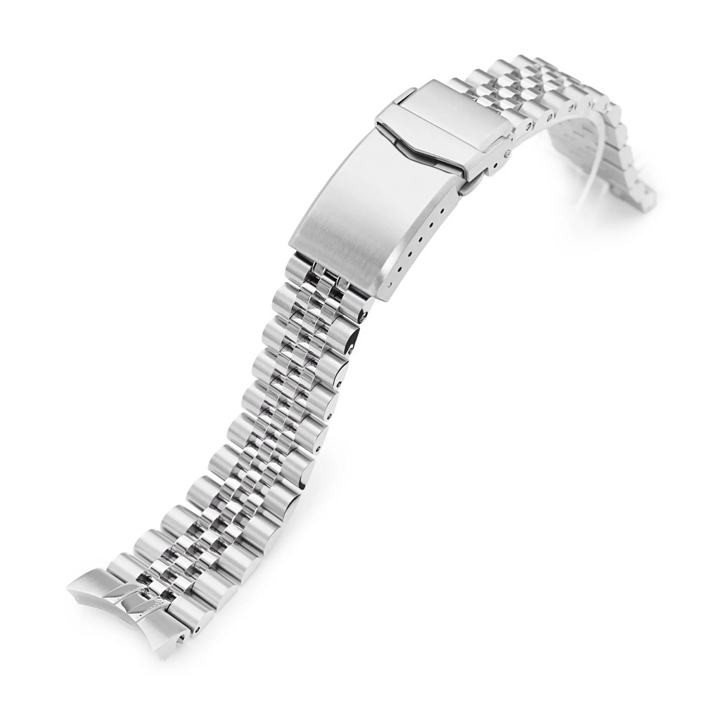 20mm Super-JUB II Watch Band compatible with Seiko Alpinist SARB017, 316L Stainless Steel Brushed V-Clasp