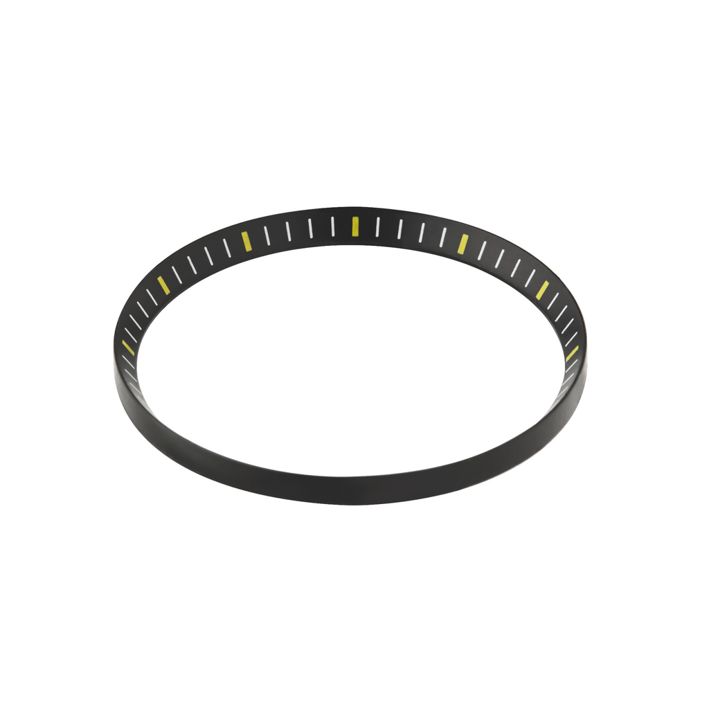 SKX007/SRPD Chapter Ring: Matte Black Finish with Yellow Markers